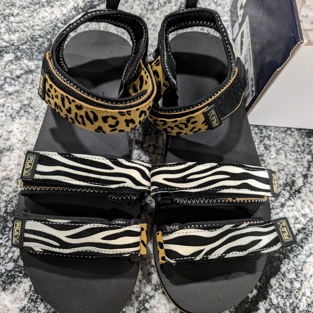 FILA Drifter Animal Print adjustable sandals (10 Mens)